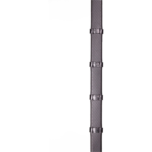 Henry James Saddlery Small Pimple Hybrid Rubber Reins with Leather Stoppers RR6 - Black